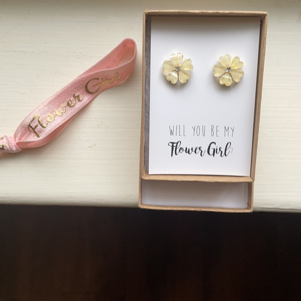 Flower girl earrings “Will you be my flower girl?”